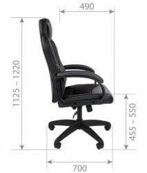 Кресло геймерское CХАИРМАН ДРАЙВ (ГАМЕ) 17 черный/голубой/белый / CHAIRMAN (GAME)