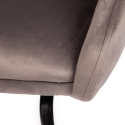 Кресло СТАР (мод. CЙ-1919) вельвет/металл, 68 х 60 х 88 см , серый (ХЛР 24)/черный / STAR (mod. CY-1919) (HLR