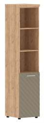 Шкаф колонка с глухой малой дверью и топом (правый) Торр ЛУКС ТЛХC 42.5 Р Дуб Бофорд Капучино / Torr LUX TLHC R