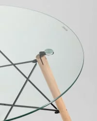 Круглый стол из стекла ЕАМЕС ДСВ Стеклянный / EAMES DSW