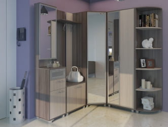 Пристрой радиусный ВЕСТ Модуль 7 Ясень шимо темн/Ясень шимо св / WEST