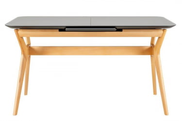 Стол раскл. Нарвик Гласс 120-150 Аутоматиc Натур/Дэрк матте гласс / Glass Automatic Natur/Dark matte glass