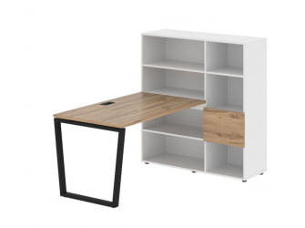 Рабочая станция ЕДИС ЕВРСТ 1213 Дуб Денвер светлый  Черный Белый / EDIS EVRST