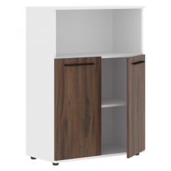 Шкаф с глухими малыми дверьми ЕДИС ЕМCС 85.3 Дуб Денвер темный Черный Белый / EDIS EMCS