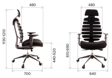 Эргономичное кресло Ерго Блаcк кожа Черный / Ergo Black