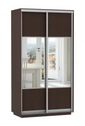 Шкаф-купе со стеклом Экспресс Дуо Комби 1200х2400х Венге / 1200х2400h