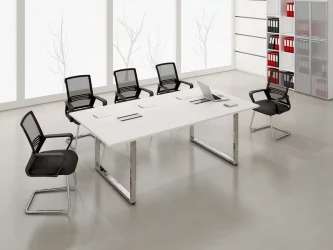 Стол рабочий, прямолинейный ГЛОСС ЛИНЕ НСР-П.004.1 Белый Премиум / GLOSS LINE