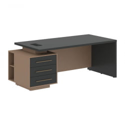 Стол руководителя левый ВЕЛИОН ВCТ 2090 Л Яшма черный Кобра / VELION VCT L