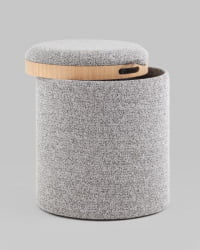 Пуф-столик с ящиком Хюгге С букле серый / S