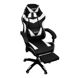 Кресло 088 цвет черный/белый с массажем 088-блаcк-вхите-масс / 088-black-white-mass