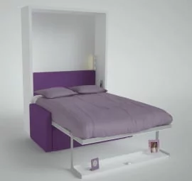 Кровать двуспальная из металла Смарт 1 без шкафа К 1600 Венге