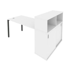 Рабочая станция с опорным шкафом-купе Метал Сйстем Б.РС-СШК-3.3 Белый/Антрацит / Metal System