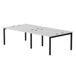 Бенч-система на 4 места на металлокаркасе, опоры 90 гр Еверпроф ЕВО 254С120 Белый Черный / Everprof EVO 254S120