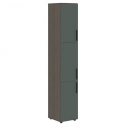 Шкаф-колонка с тремя глухими малыми дверьми (левый) ВЕЛИОН ВХCС 40.8 Л Нефрит Дуб Сильвер / VELION VHCS L