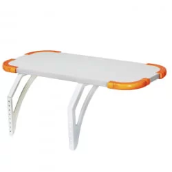 Полка навесная с проставкой Полка_бз 3/550 Белая Оранжевая / Polka_bz