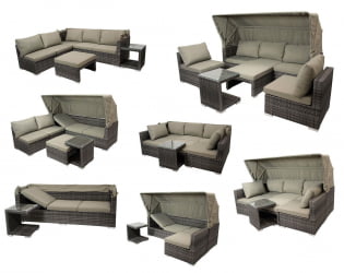 Диван-трансформер из искусственного ротанга АФМ-320 Беиге / AFM-320 Beige