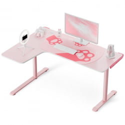 Компьютерный стол ЕУРЕКА ЕРК-Л60Л-ПК-В2 (левый), розовый / EUREKA ERK-L60L-PK-V2