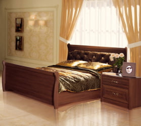 Кровать двойная 1600 с низкой спинкой Флоренция 678  Дуб оксофрд