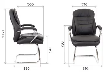 Кресло для посетителей Еверпроф Валенсиа CФ Экокожа Коричневый / Everprof Valencia CF