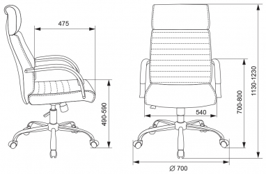 Кресло руководителя Бюрократ Т-8010Н/СЛ/БЛАCК / T-8010N/SL/BLACK