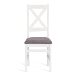 Стул CРОССМАН (комплект) НЕВ, Многослойный березовый шпон, 41х40х100 см, вхите/велюр темно-серый / CROSSMAN NEW, white/велюр