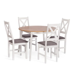 Стул CРОССМАН (комплект) НЕВ, Многослойный березовый шпон, 41х40х100 см, вхите/велюр темно-серый / CROSSMAN NEW, white/велюр