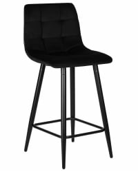 Стул полубарный ДОБРИН ОЛИВИА (черные матовые ножки, черный велюр (108-77)) / DOBRIN OLIVIA
