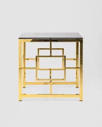 Журнальный столик БРУКЛИН 55кс55 Золото стекло смоке / 55x55 smoke