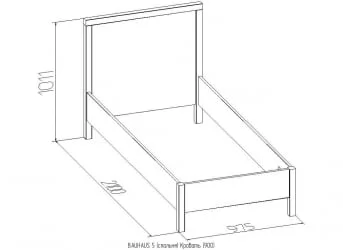 Кровать (900) БАУХАУС 5 Бодега светлый / BAUHAUS