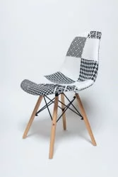 Стул кухонный Еамес СC-005 черно-белый пэчворк / Eames SC-005