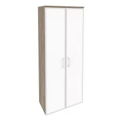 Шкаф высокий широкий ОНИКС О.СТ-1.10Р вхите Тиквуд Темный / ONIX O.ST-1.10R white