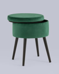 Пуф Клайс с ящиком велюр Зеленый