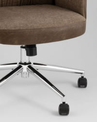 Кресло офисное ТопЧаирс Неома коричневый экокожа ткань / TopChairs Neoma