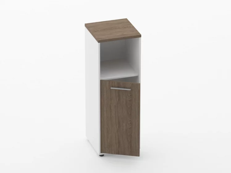 Шкаф 2 узкий закрытый с нишей Дека 10.12.11Л Дуб Верцаска/Белый / Deka_1