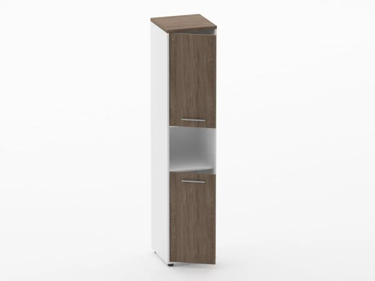 Шкаф 4 узкий закрытый, с нишей Дека 10.19.12Л Дуб Верцаска/Белый / Deka_1