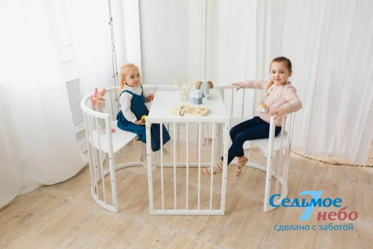 Кровать-трансформер 6-в-1 Меррй Хаппй 01 Комплект Белая / Merry Happy_14