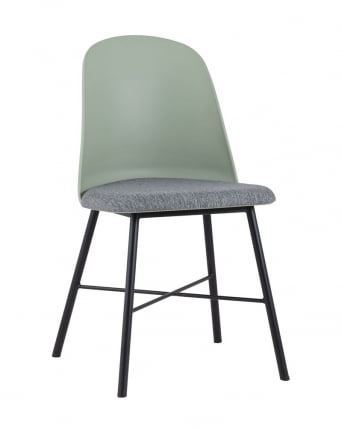 Стул пластиковый Шелл с мягким сиденьем Серо-зеленый / Shell_0