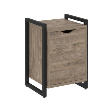 Тумба на регулируемых опорах с распашным фасадом ЛОФТ ВР.Л-Т2.О Металл черный Тиквуд темный / LOFT VR.L-T2.O_0