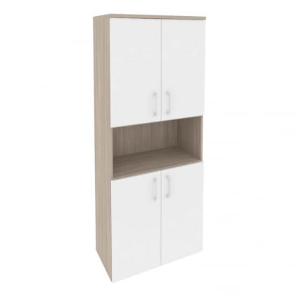 Шкаф высокий широкий (4 низких фасада ЛДСП) ОНИКС О.СТ-1.5 Дуб Аттик/Белый / ONIX O.ST-1.5_0