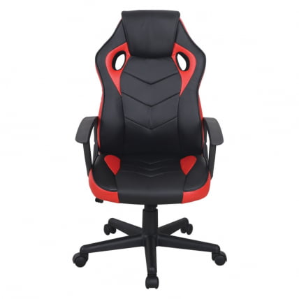 Кресло компьютерное БРАБИКС Фигхтер ГМ-008 экокожа Черное/красное / BRABIX Fighter GM-008_4