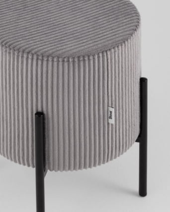 Пуф Кейси велюр рельефный светло-серый_2