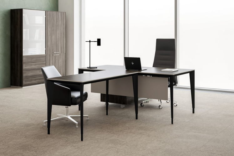 Комплект мебели для кабинета руководителя Атлас №01 Бренсон Трюфель Антрацит / Atlas_0