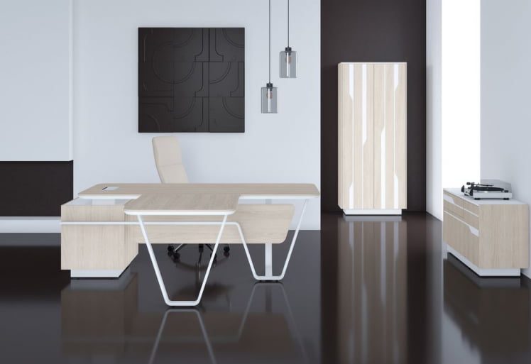 Брифинг-приставка Лине СФ-573415.1 Дуб светлый Белый / Line_1