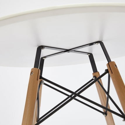 Стол CИНДЙ НЕКСТ (мод. 70-80 МДФ) металл/мдф/бук, Д70х75см, белый/натуральный / CINDY NEXT (mod. MDF) D70х75см,_3