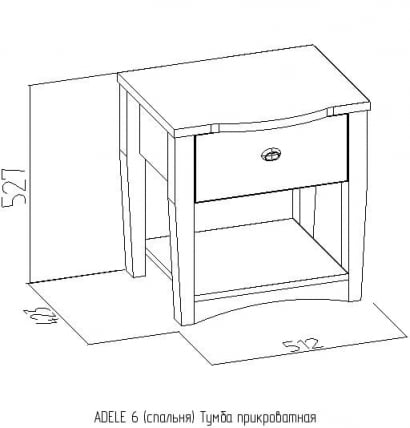 Тумба прикроватная АДЕЛЕ 6 Дуб Сонома (спальня) / ADELE_1