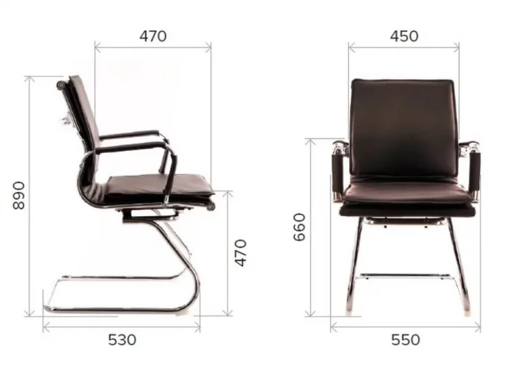 Кресло для посетителей Нерей CФ экокожа Серый / Nerey CF_2