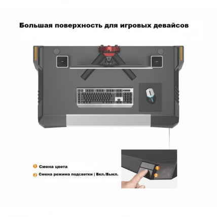 Стол для геймеров ЛУМИ ГМД01-1 c РБГ подсветкой / LUMI GMD01-1 c RBG_6