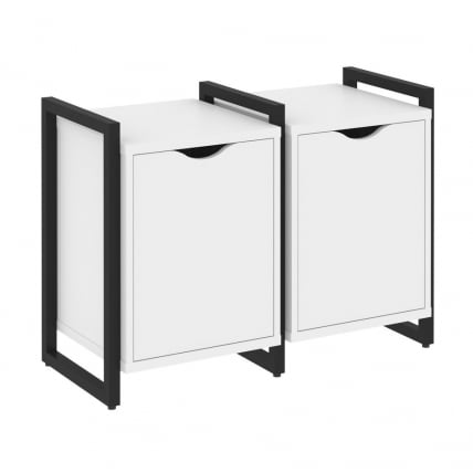 Тумба на регулируемых опорах наборная. Вариант №2 ЛОФТ ВР.Л-ТН-2.О Металл черный Белый Бриллиант / LOFT VR.L-TN-2.O_0