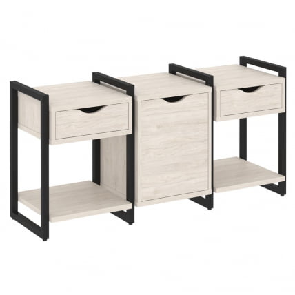 Тумба на регулируемых опорах наборная. Вариант №6 ЛОФТ ВР.Л-ТН-6.О Металл черный Денвер светлый / LOFT VR.L-TN-6.O_0