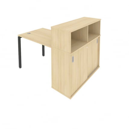 Рабочая станция с опорным шкафом-купе Метал Сйстем Б.РС-СШК-3.1 Акация/Антрацит / Metal System_0